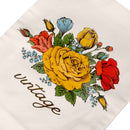 12"L x 15"H Reusable Canvas Grocery Bag Shopping Roses Tote Bag Flower Carrier