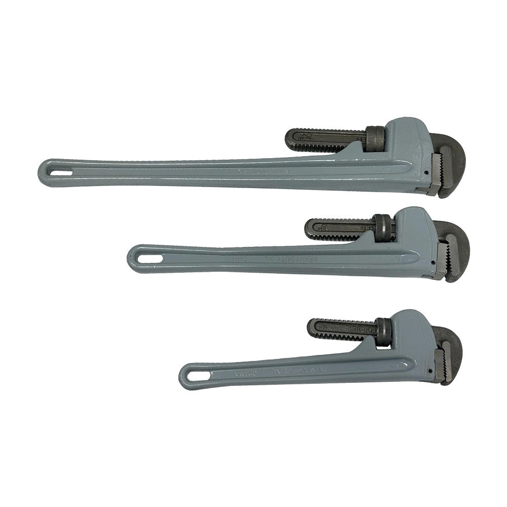 3 Pc Aluminum Pipe Wrench Set 14'' 18'' 24'' Adjustable Plumbing Wrench Set