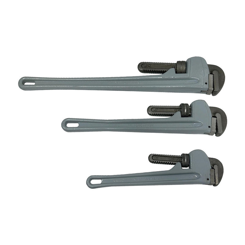 3 Pc Aluminum Pipe Wrench Set 14'' 18'' 24'' Adjustable Plumbing Wrench Set