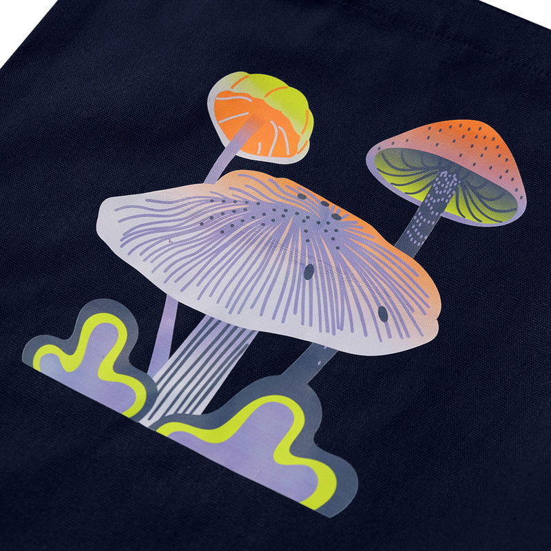 14-1/2"L x 15-1/2"H Reusable Canvas Grocery Bag Shopping Mushrooms Tote Bag