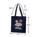 14-1/2"L x 15-1/2"H Reusable Canvas Grocery Bag Shopping Mushrooms Tote Bag