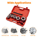 6 Pc Ratchet Pipe Threader Kit Die Bar Head Handle Tool Set 1/4" 3/4" w/ 6 Dies