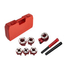6 Pc Ratchet Pipe Threader Kit Die Bar Head Handle Tool Set 1/4" 3/4" w/ 6 Dies