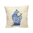 18" Magnolia Chinoiserie Jar Pillow Throw Pillow Decorative Cushion Cover