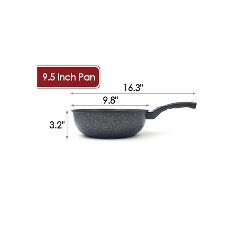 Marble Wok Non-Stick Cooking Frying Pan Pot 5 Layer Marble Wok Cookware