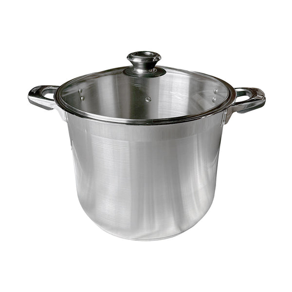 8 Quarts Stainless Steel Stockpot Cooking Pot Glass Lid Boiling Pot Cookware