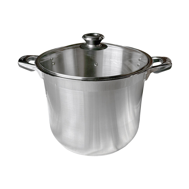 12 Quarts Stainless Steel Stock pot Cooking Pot Glass Lid Boiling Pot Cookware