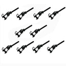 10 Pc T316 Stainless Steel Black Oxide 1/4"-20 Threaded Toggle Left Hand
