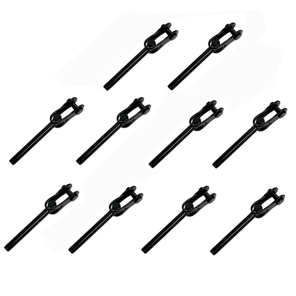 10 Pc 3/16" Black Oxide 316 S.Steel Hand Swage Toggle Jaw For 3/16" Cable Rail