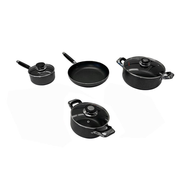 4 Pc Non-Stick Sauce Pot Sauce Pan Frying Pan Cookware Set Kitchen Supply