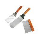3 Pc Stainless Steel Spatula Set Scraper Spatula Turner Wooden Handle Kitchen