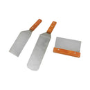 3 Pc Stainless Steel Spatula Set Scraper Spatula Turner Wooden Handle Kitchen