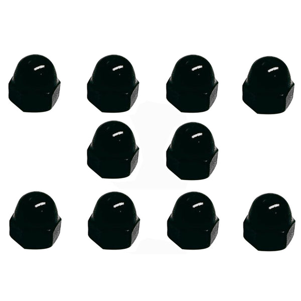 10Pc 1/4" Acorn Dome Nut Right Hand Stainless Steel Black Oxide Acorn Dome Nut