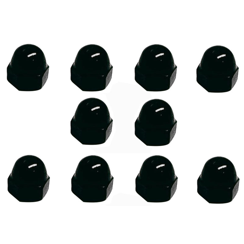 10Pc 1/4" Acorn Dome Nut Right Hand Stainless Steel Black Oxide Acorn Dome Nut