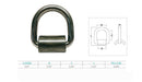 4Pc Stainless Steel 316 5/8" Weld-On Lashing Ring D-Ring Marine Boat Anchor Ring