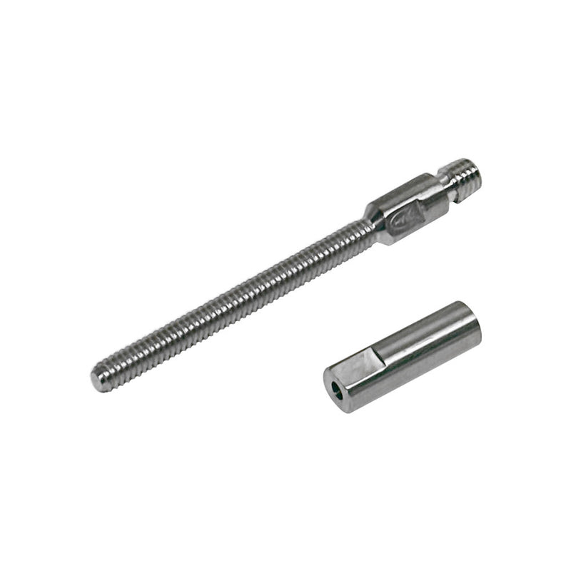 Marine Stainless Steel T316 Swageless Stud 1/4" Full Thread For 1/8" Cable Wire