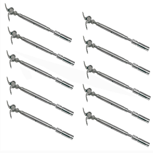 10 Pc Marine Boat SS T316 Swageless & Deck Toggle Turnbuckle For 1/8" Cable Wire