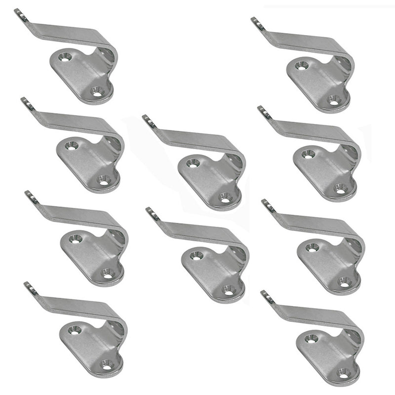 10 Pc Marine Boat Stainless Steel T316 2"H Side Mount Flat Hook SS Single Hook