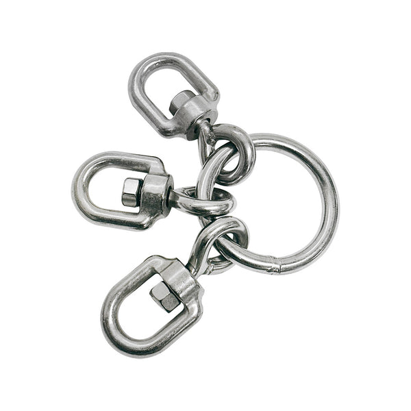 Marine Boat Stainless Steel 1/4'' Ring With 3 Way Swivel Ring Tackle Fishing