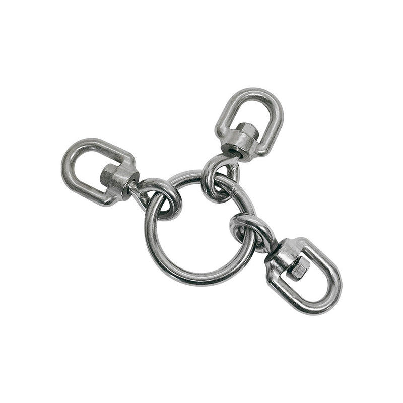 10Pc Boat Stainless Steel 3/8" Ring With 3 Way Swivel Ring Tackle Fishing
