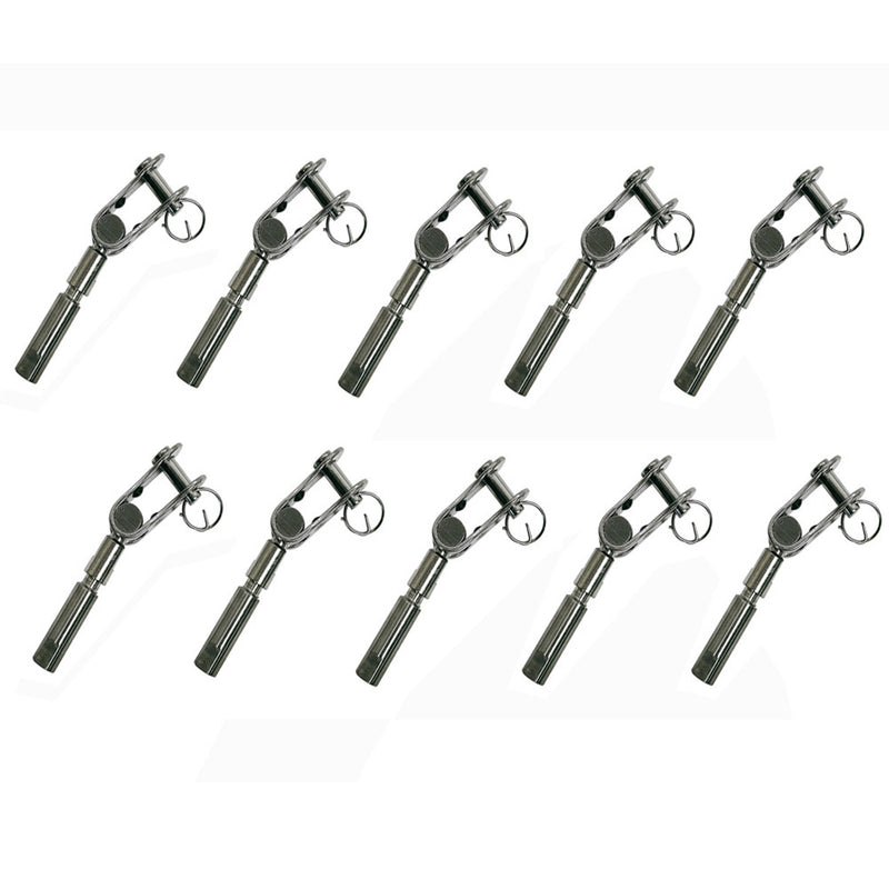 10 Pc Boat Stainless Steel Swageless Toggle For 3/16" Cable Wire Railing Jaw