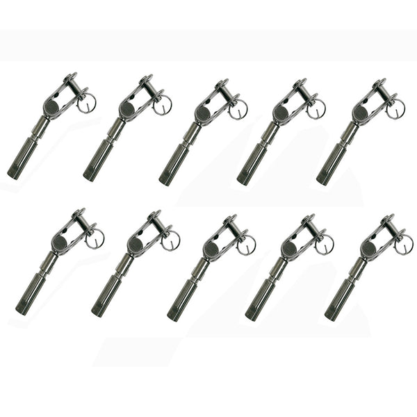 10Pc Marine Boat Stainless Steel Swageless Toggle For 1/8" Cable Railing Jaw