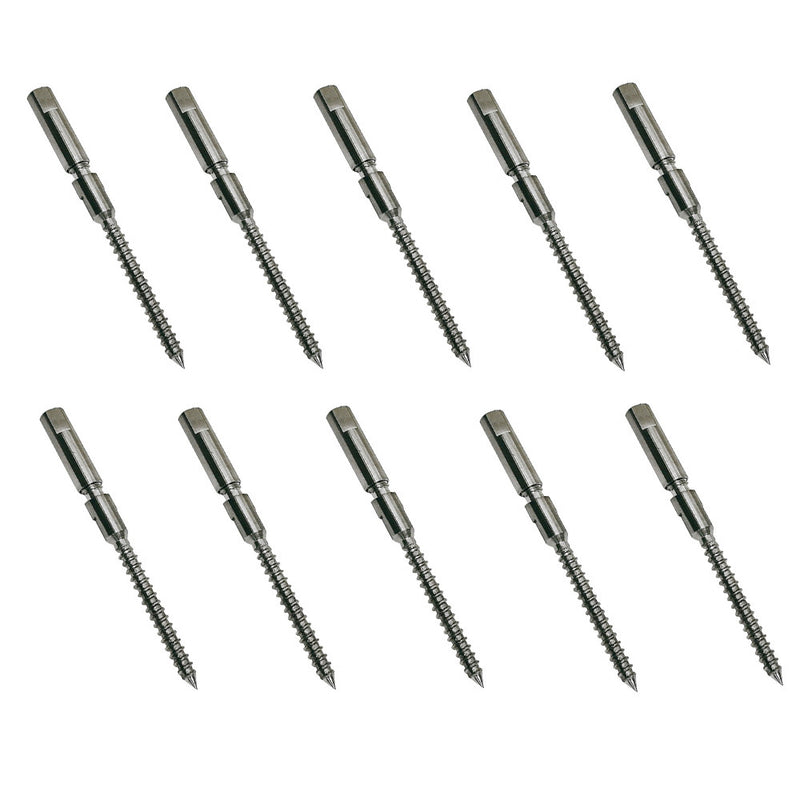 10Pc Marine Boat Stainless Steel Swageless lag Stud For 1/8" Cable Wire Fishing