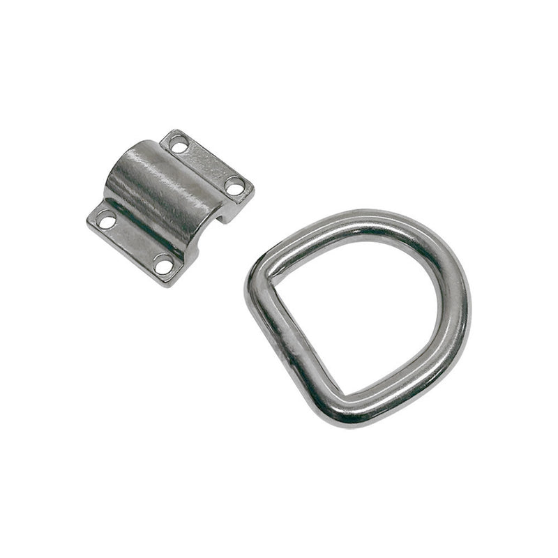 Marine Boat Stainless Steel T316 1/2" Bolt-On Lashing Ring D-Ring Anchor Ring