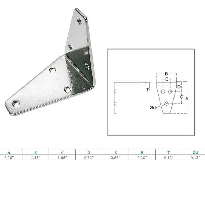 Marine Boat Stainless Steel T316 2-1/4" Angle Plate Rigging Lifting Hardware