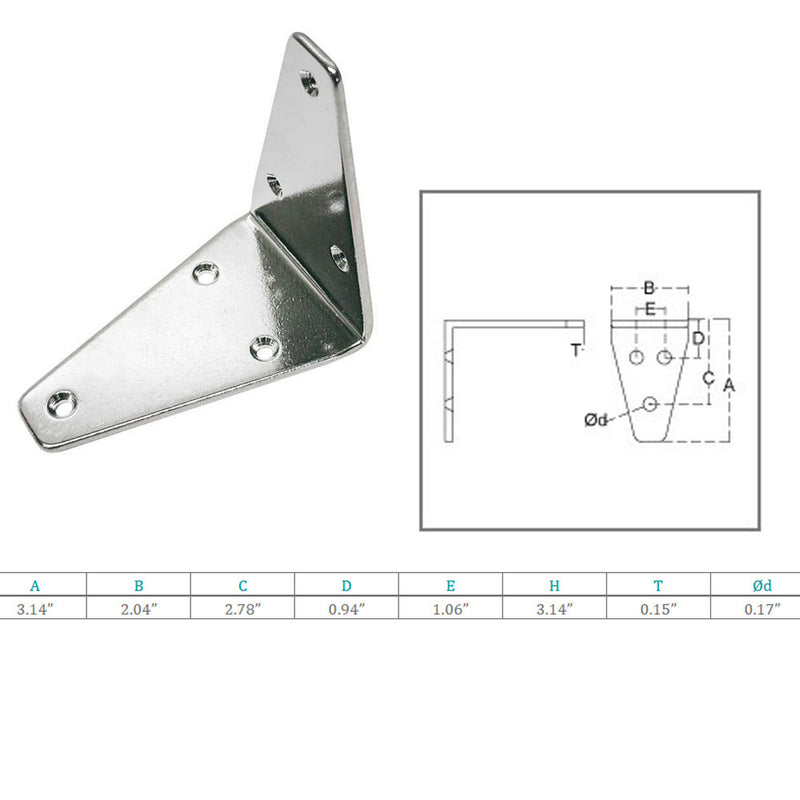 10 Pcs Marine Boat Stainless Steel T316 3" Angle Plate Rigging Lifting Hardware