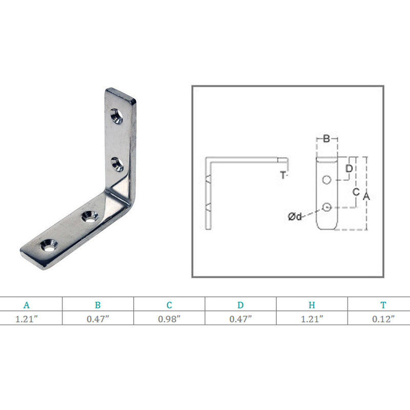 10 Pc Marine Boat Stainless Steel 1-1/4" Rectangle Angle Plate Rigging Lifting
