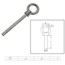 Marine Boat Stainless Steel 1/4"x3" Shoulder Eye Bolt Non Thread Eye Rivet Bolt