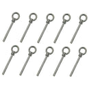 10 Pc Marine Stainless Steel 3/4"x6" Shoulder Eye Bolt Non Thread Eye Rivet Bolt