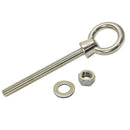 Stainless Steel T316 Marine Shoulder Eye Bolt Fully Threaded 4" 6" 12"