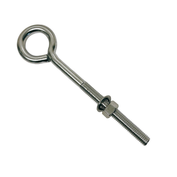 Marine Boat Stainless Steel T316 1/2" x 6" Turned Eye Bolt Washer WLL 250 Lbs
