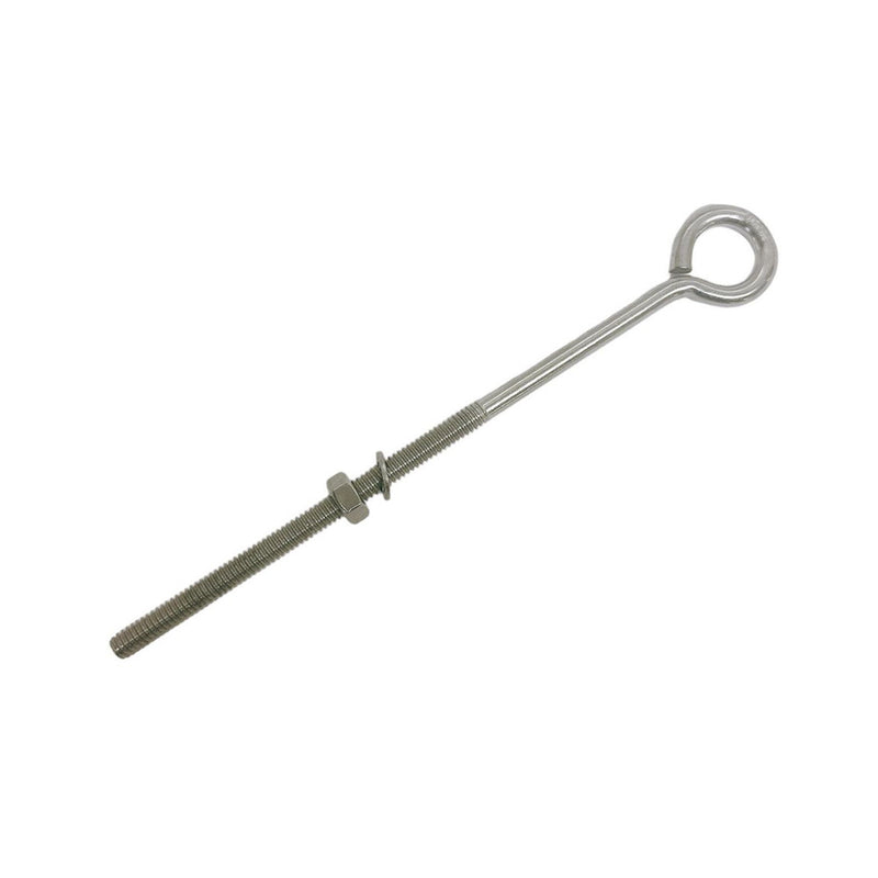 10Pc Marine Boat Stainless Steel T316 1/4"x6" Turned Eye Bolt Washer WLL 50 Lbs
