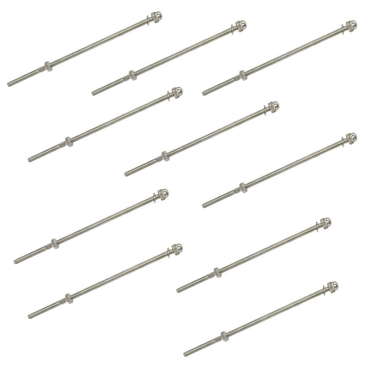 Stainless Steel Swage Threaded Stud End Fitting for 1/8",1/4", 3/16" Cable Rail