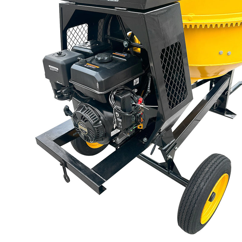 Towable 17 Cubic Feet Cement Mixer 12V  Electric Starter Gas Tow Concrete 13HP