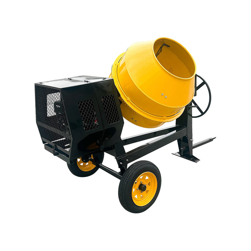 Towable 17 Cubic Feet Cement Mixer 12V  Electric Starter Gas Tow Concrete 13HP