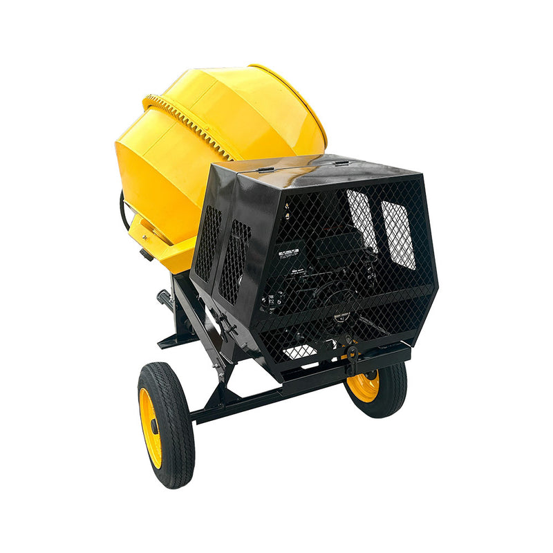 Towable 17 Cubic Feet Cement Mixer 12V  Electric Starter Gas Tow Concrete 13HP