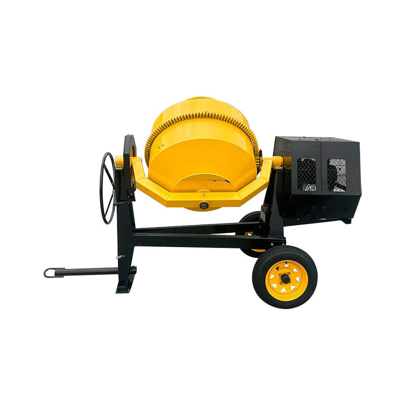 Towable 17 Cubic Feet Cement Mixer 12V  Electric Starter Gas Tow Concrete 13HP