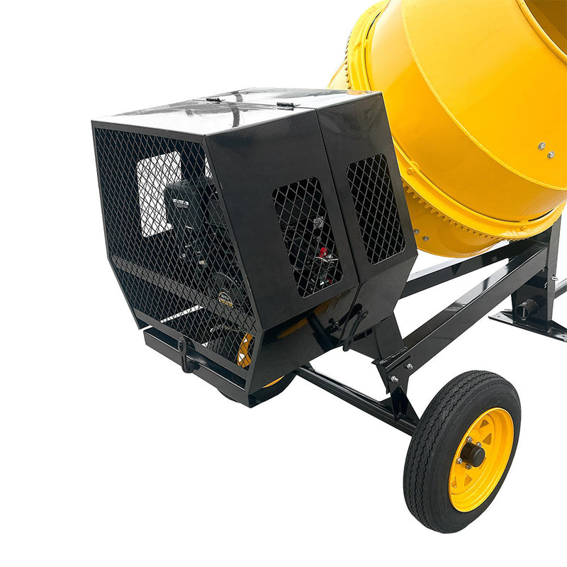 Towable 17 Cubic Feet Cement Mixer 12V  Electric Starter Gas Tow Concrete 13HP