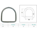 Marine Boat Stainless Steel 1/8" D-Ring 100 WLL D Ring Yacht Sailing hardware