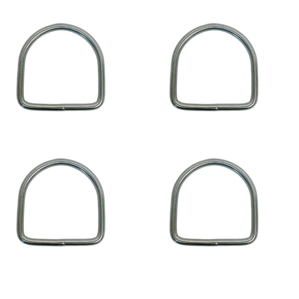 4 Pc 32mm Height Marine Boat Stainless Steel 3/16" D-Ring 300 WLL D Ring Yacht