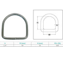 35mm Height Marine Boat Stainless Steel 1/4" D-Ring 500 WLL D Ring Yacht