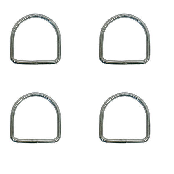 4 Pc 48mm Height Marine Boat Stainless Steel 1/4" D-Ring 500 WLL D Ring Yacht