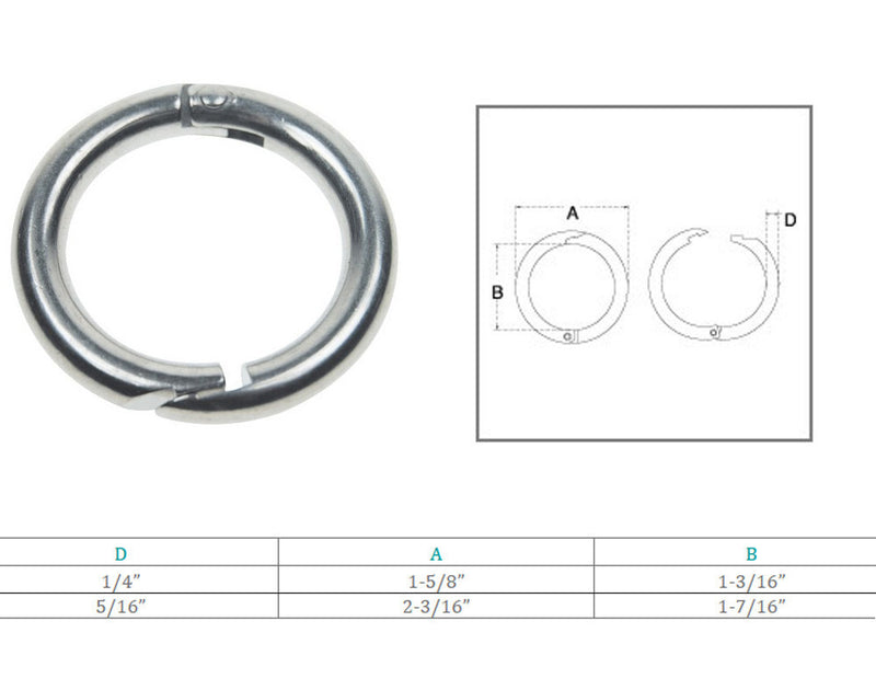 Marine Boat Stainless Steel T316 Ring Catch SS O-Ring Yacht Sailing