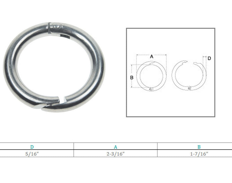 Marine Boat Stainless Steel T316 Ring Catch SS O-Ring Yacht Sailing
