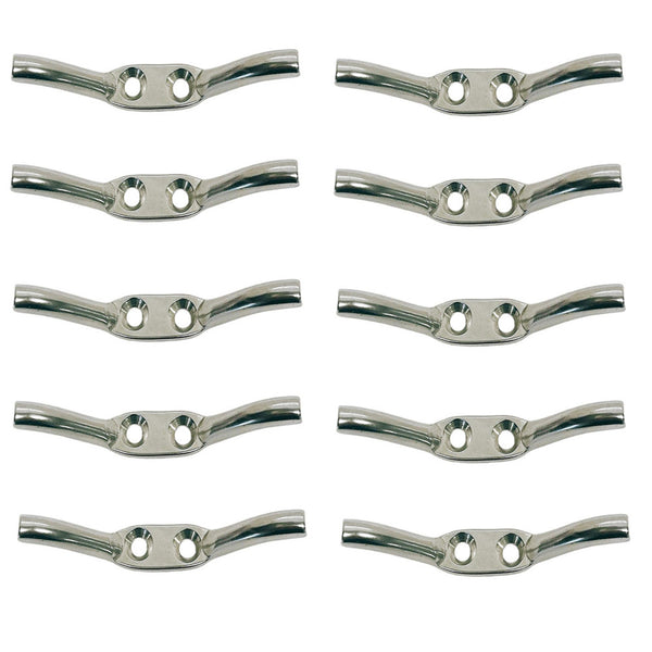 10 Pc Marine Stainless Steel 2-3/8" Flagpole Cleat Rope Hanging Flag Pole Cleat