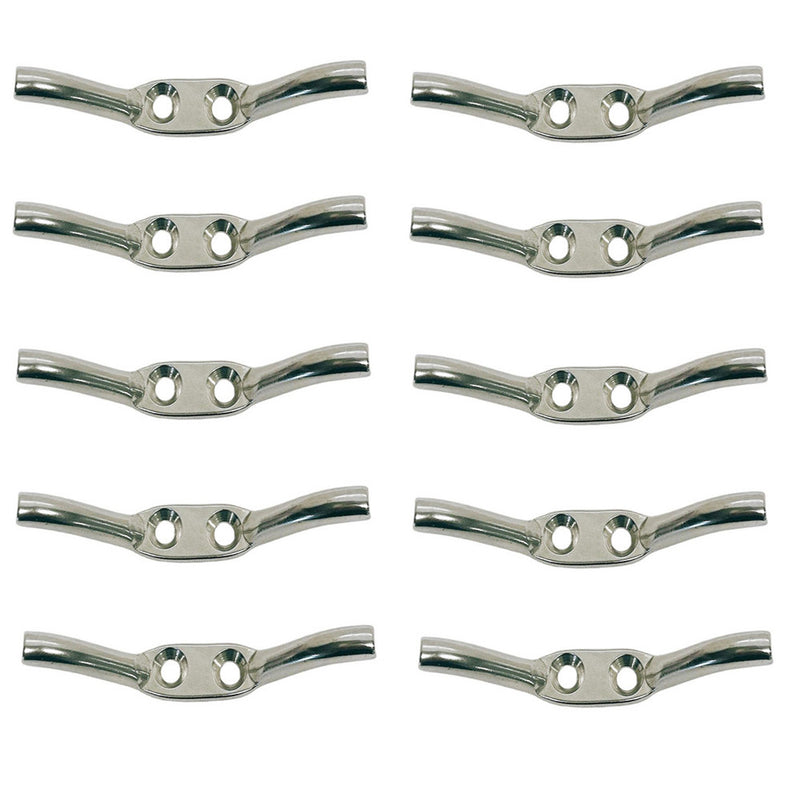 10 Pc Marine Stainless Steel 3-3/16" Flagpole Cleat Rope Hanging Flag Pole Cleat